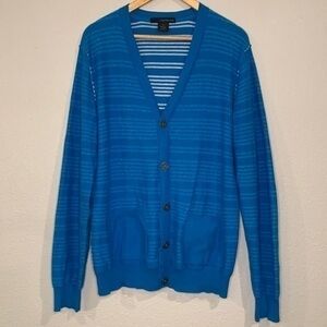 Calvin Klein men’s cotton knit cardigan sweater inside out look M